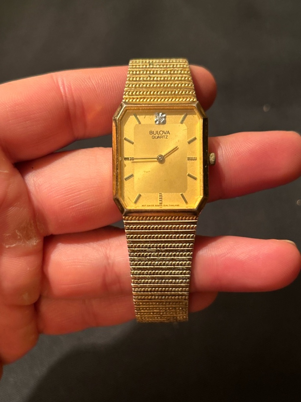 Vintage Bulova Watch Gold Tone Mesh Band (Not Running)